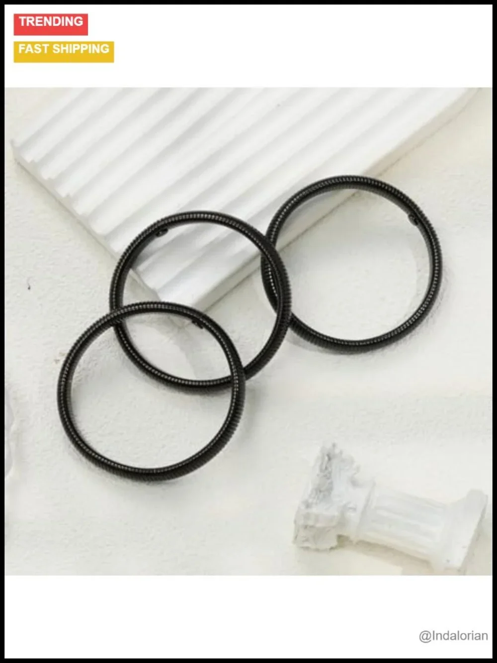 18K Gold Plated Stretch Bangle Bracelet Set of 3 for Women